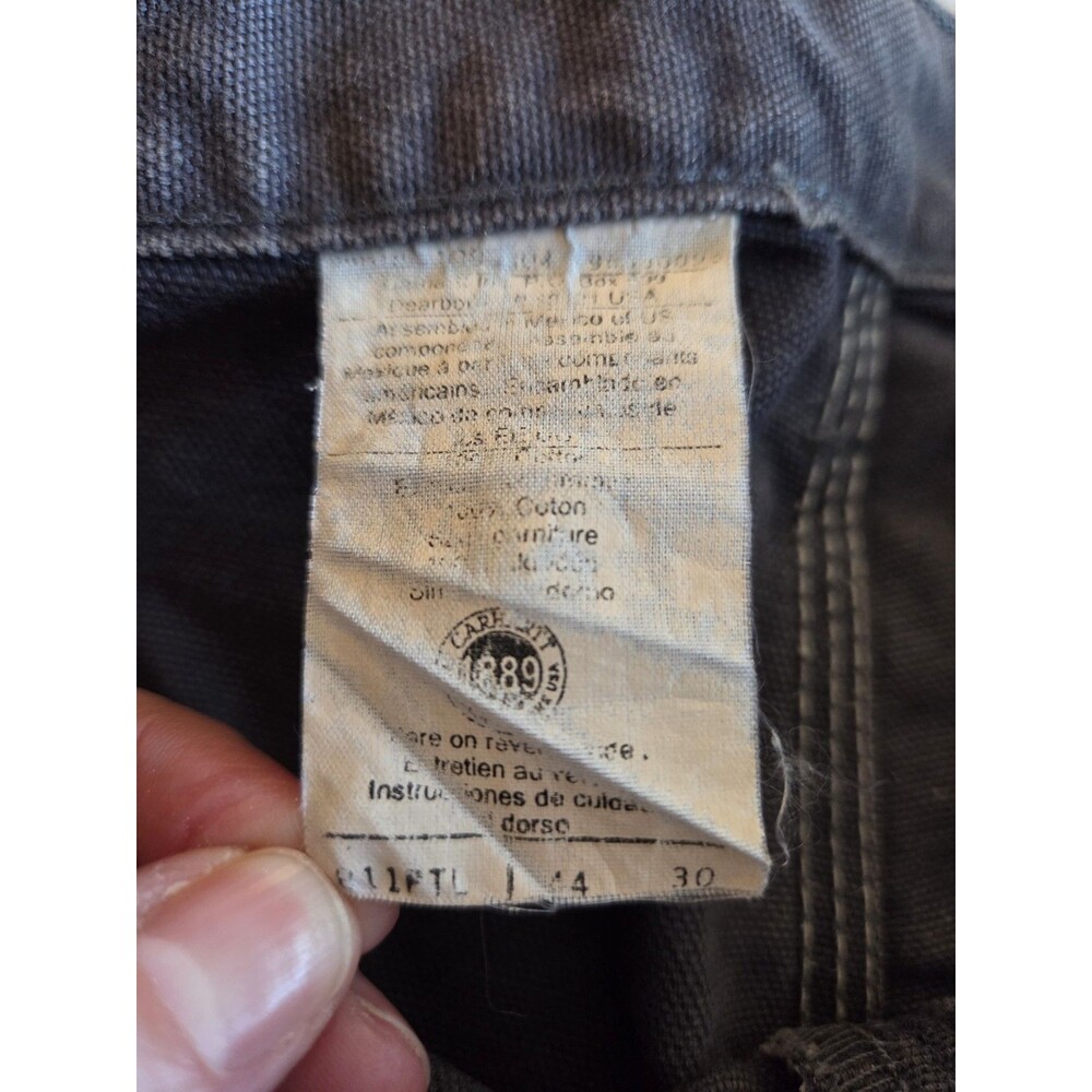 Carhartt B11-PTL Washed Duck Work Dungaree Pants Cotton Petrol Gray Men's 44x30 - Picture 6 of 6